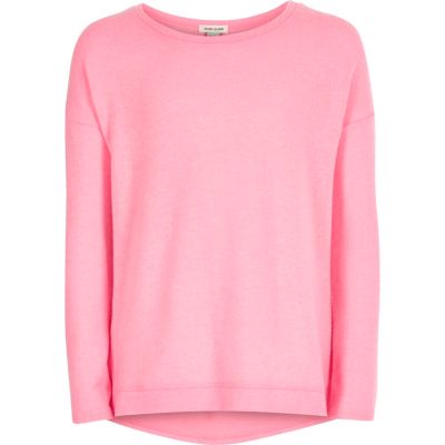 Girls pink slouchy top
